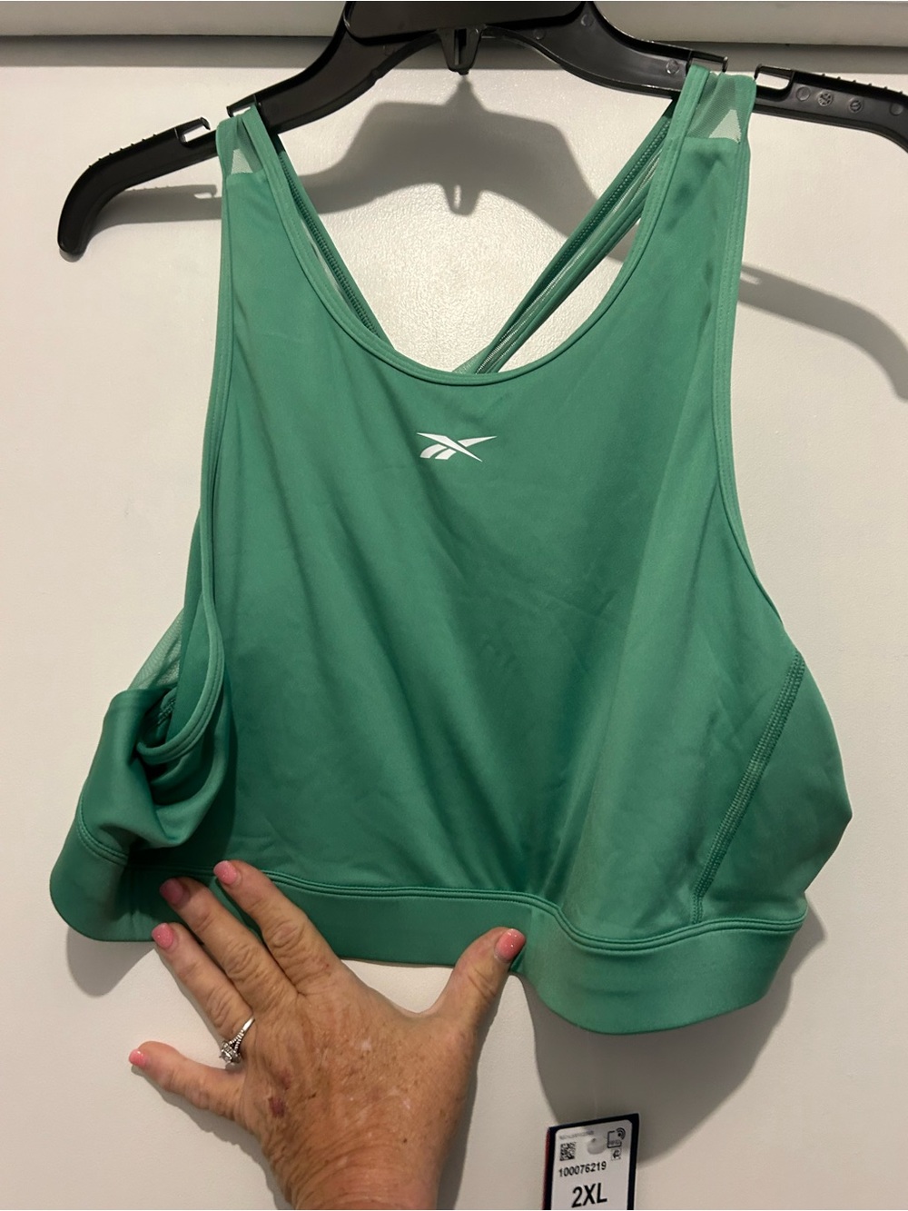 Reebok Women's Mint Green High-Neck Sports Bra